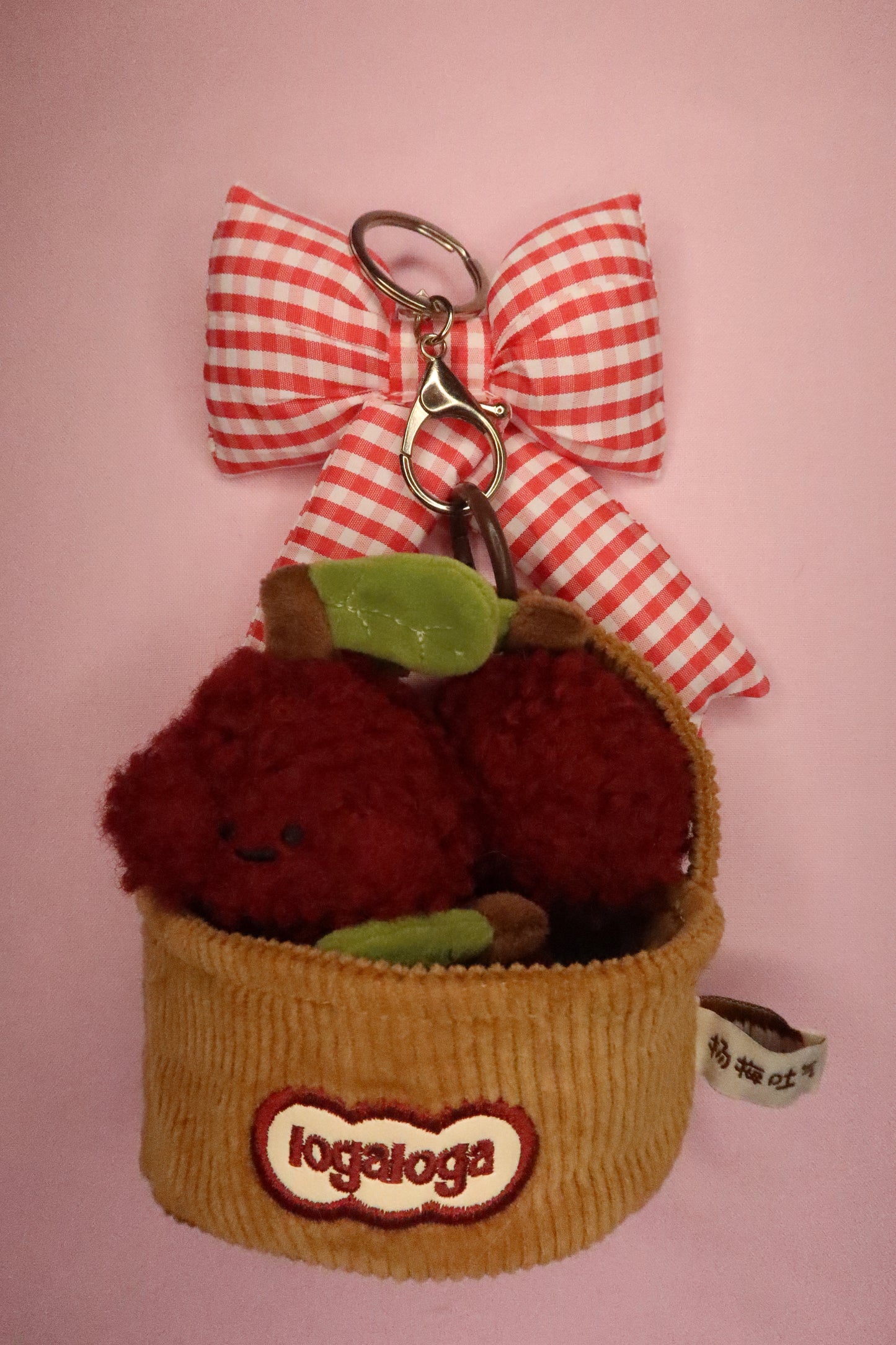 Jellycat-Inspired Cherries in a Basket Plush Keychain