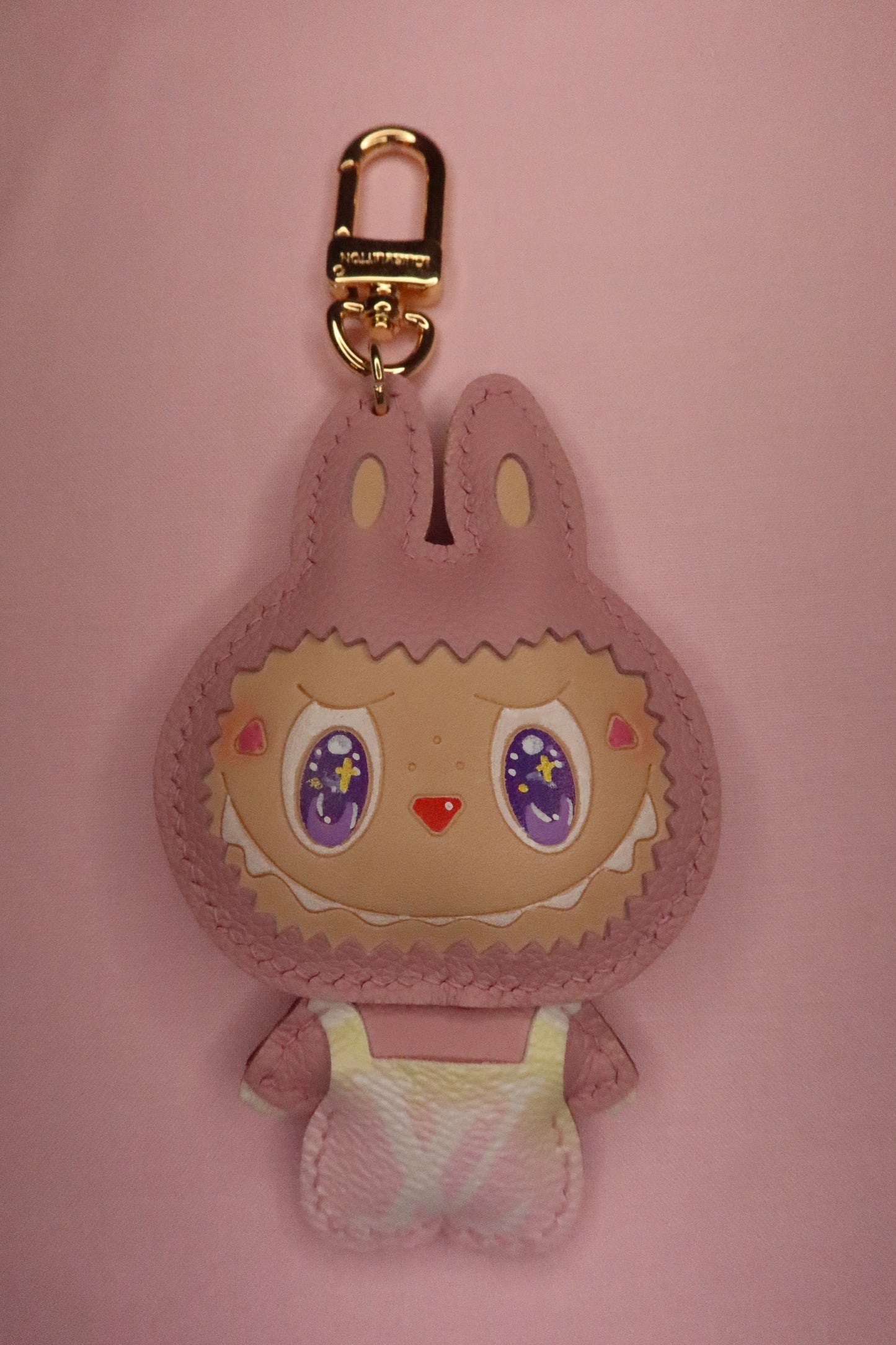 LV Hand-Painted Keychain – Light Pink