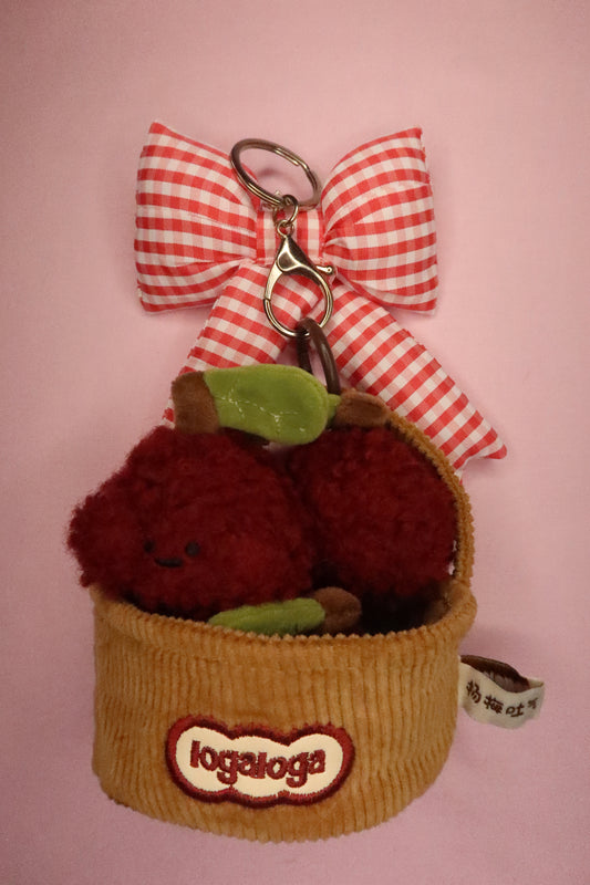 Jellycat-Inspired Cherries in a Basket Plush Keychain