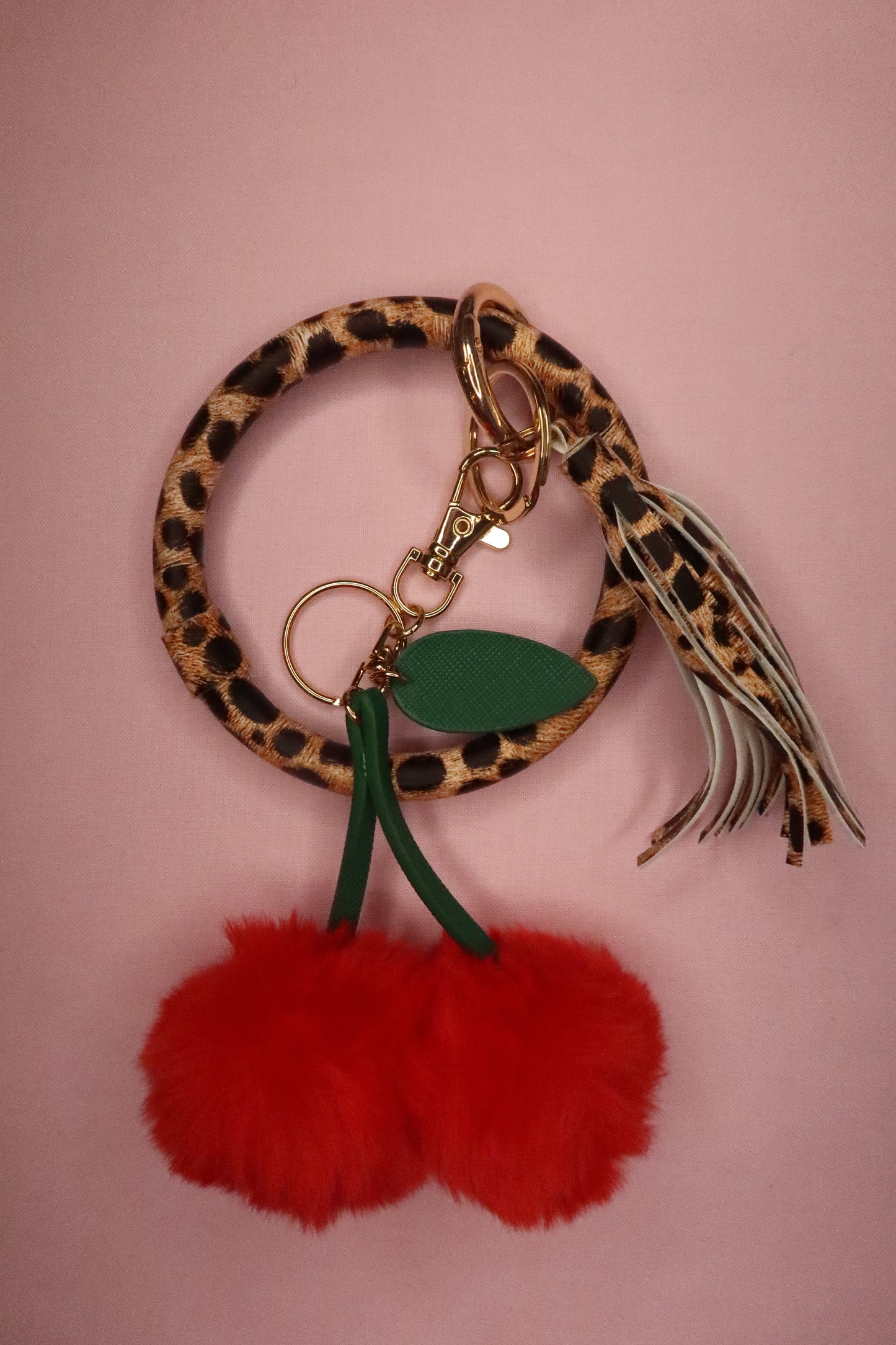 Cherry Leopard Keychain