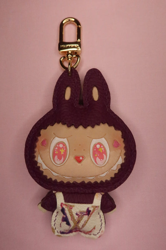 LV Hand-Painted Keychain – Dark Purple