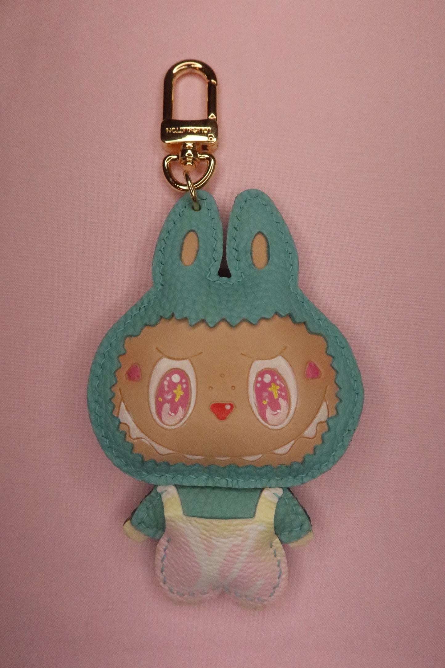 LV Hand-Painted Keychain – Teal