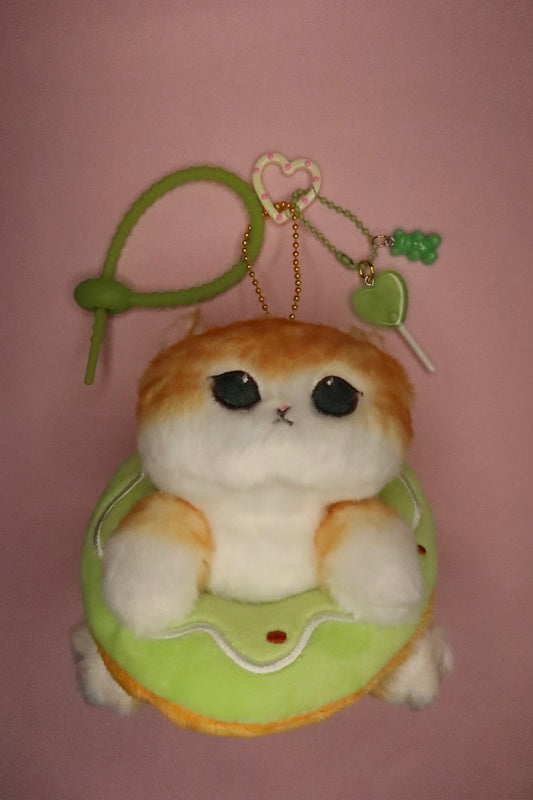 Donut Kitty Plush Keychain